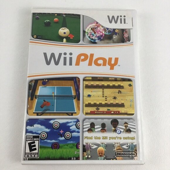 Nintendo Wii Play Video Game Billiards Fishing Shooting Range 2007 Case & Manual - Picture 1 of 7